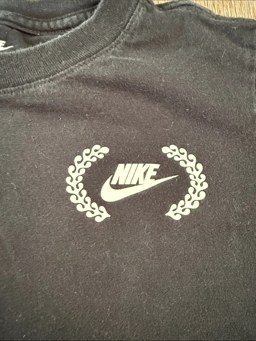 Nike Black Kids Short Sleeve Tee with White Logo